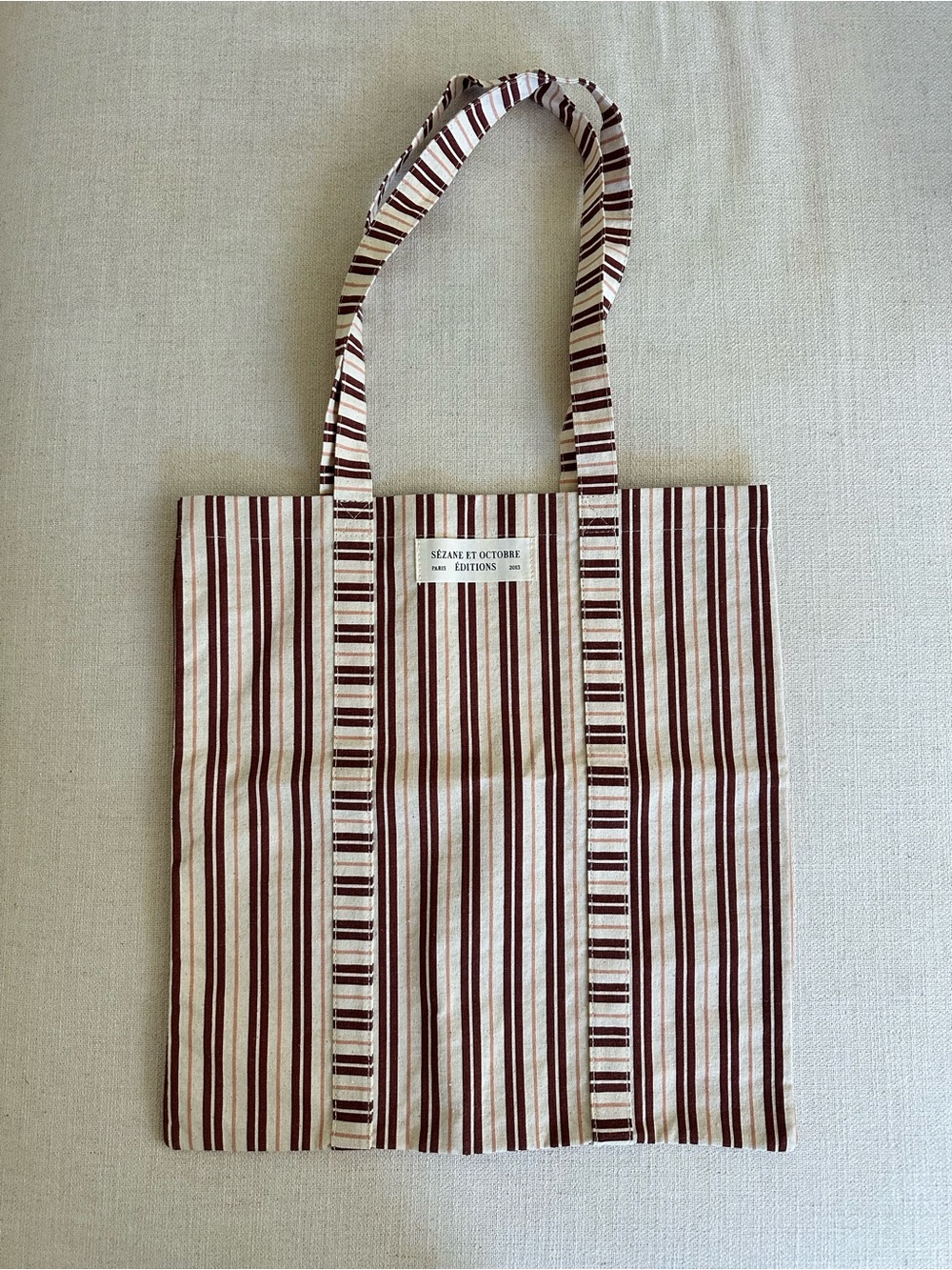Sezane Striped Canvas Tote